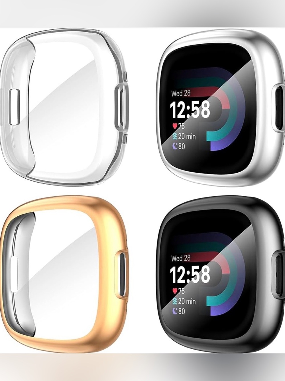 NWOT Fitbit Versa 4/Fitbit Sense 2 Case Covers- 4 Pack